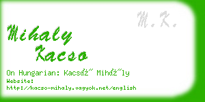 mihaly kacso business card